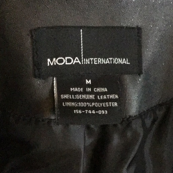 Moda International Black Leather Jacket - Picture 9 of 9